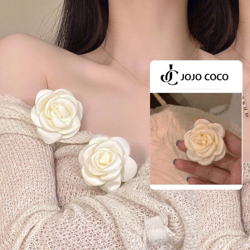 JOJO COCO Kẹp Tóc Mỏ Vịt Hình Hoa Trà Nhỏ Nhẹ Nhàng Đa Năng