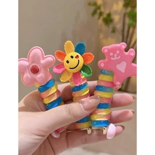 Combo 02 chiếc Dây Buộc Tóc Dạng Xoắn Lò Xo Xinh Xắn Cho Bé Gái - Thingkids