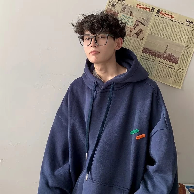 áo hoodie nam big size M-8XL[ có size 30 kg_120 kg ]Áo hoodie cotton Nhung Mềm Dáng Rộng Dài Tay In Mã Vạch Vui Nhộn Phong Cách Hàn Quốc Dành Cho Nam