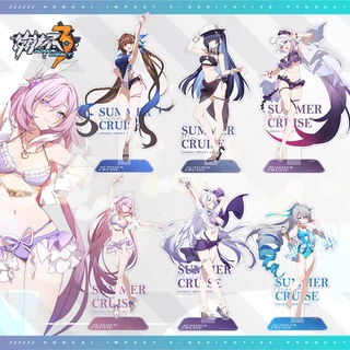 Bộ chân đế nhựa trong suốt Honkai Impact 3 Elysia Raiden Summer series 3FVS