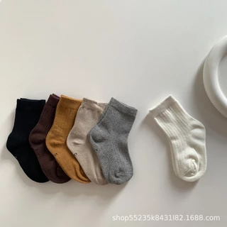 Đôi Vớ cotton Đơn Giản Thời Trang Xuân Thu Cho Bé Từ 0-5 Tuổi