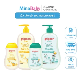 Sữa tắm gội 2in1 Pigeon thành phần thiên nhiên thơm dịu nhẹ an toàn cho da bé