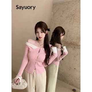 Áo sweater Dệt Kim Sáp Mềm Kiểu retro Pháp Thời Trang   Cho Nữ