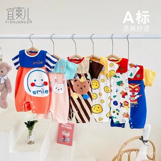 Áo Liền Quần cotton Ngắn Tay Thời Trang Mùa Hè Cho Bé Sơ Sinh