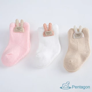 Vớ cotton Màu Trơn Thoáng Khí Thân Thiện Với Da Chống Trượt Cho Trẻ Sơ Sinh