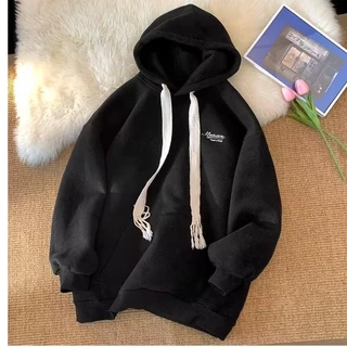 áo hoodie nam big size M-8XL[ có size 30 kg_120 kg ]Áo hoodie cotton Nhung Dày Tay Dài In Chữ Phong Cách Đường Phố Mỹ Cho Học Sinh