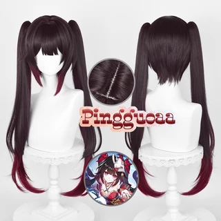 Game Honkai: Star Rail Sparkle Cosplay Wig 72cm Long Ponytails Dark Brown Gradient Wigs Heat Resistant Synthetic Hair