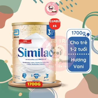 Combo 4 lon sữa Similac 3 Abbott lon 1700g Dinh Dưỡng 5G dành cho bé từ 1-2 tuổi.