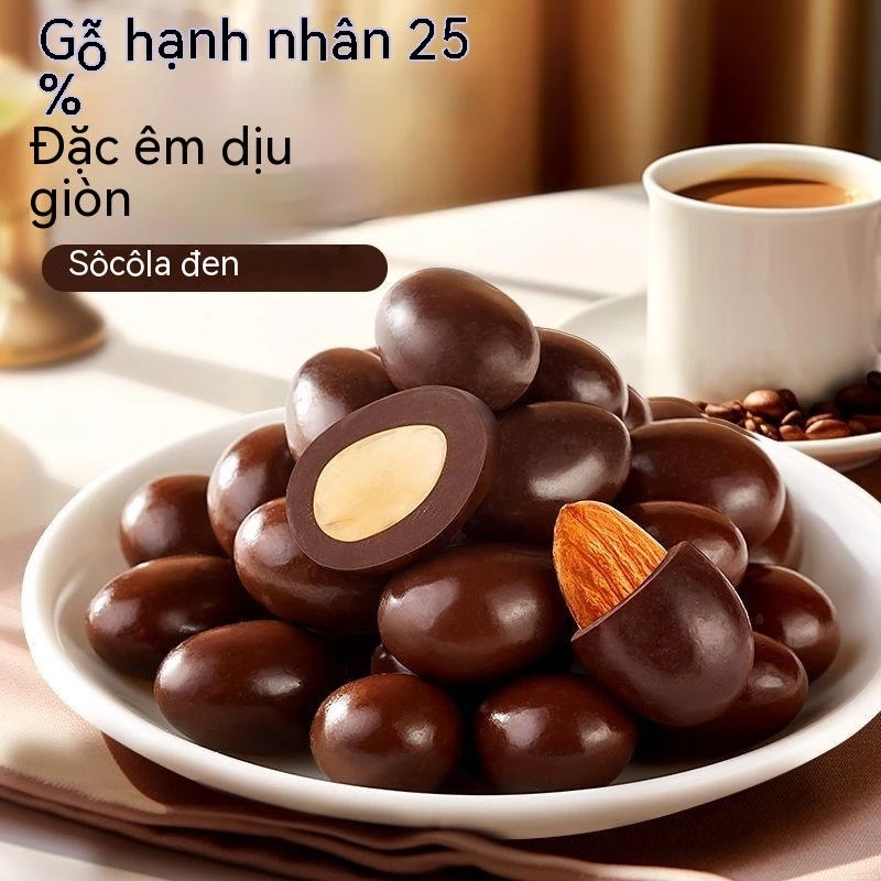Batan Gỗ Sandwich Đen Sô cô la nguyên chất bơ ca cao hạnh nhân sô cô la quà tặng Giáng sinh kẹo hàng năm đồ ăn nhẹ