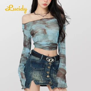 Lucidy  áo phông áo thun nữ croptop baby tee Thời trang hàn quốc Đẹp fashion Korean Style Phong cách WTX2390AF3 36Z230909