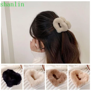 Kẹp Tóc Đuôi Ngựa ponytail y2k Hình Trái Tim Lông Xù Rỗng Ngọt Ngào Phong Cách kroean Hàng Ngày