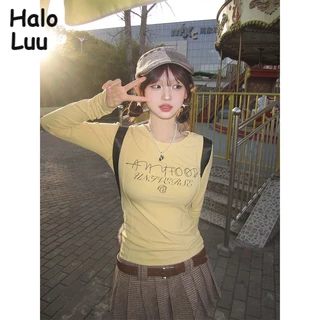 Halo  Luu áo phông áo thun nữ croptop baby tee Thời trang hàn quốc A29J2AO 37Z230911