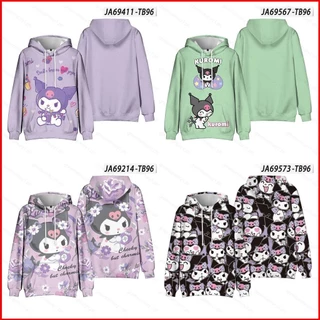 Áo hoodie Tay Dài Dáng Rộng In Họa Tiết Hoạt Hình 3d Hóa Trang sanrio kuromi