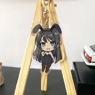 Móc khoá Anime Rascal Does Not Dream of Bunny Girl Keychain Kawaii Sakurajima Mai Phụ Kiện Trang Trí Balo Túi xách