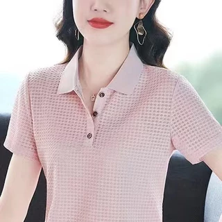 Áo Thun polo cotton Tay Ngắn Dáng Rộng Thời Trang Mùa Hè Cho Nữ