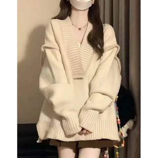 Bộ Áo sweater + Chân Váy Xếp Ly Xinh Xắn Theo Phong Cách Thu Đông Dành Cho Nữ