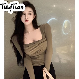 TINGTIAN áo phông áo thun nữ croptop baby tee Fashion hàn quốc Cute phổ biến WTX23B01ZH 46Z231112