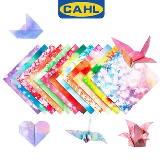 Set 50 Tờ Giấy Xếp origami Hai Mặt Nhiều Kích Cỡ Họa Tiết Hoa Anh Đào Dễ Dàng Gấp Gọn Cho Giáo Viên / Nghệ Thuật / Thủ Công Trường Học