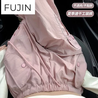 FUJIN quần_ống_rộng Quần Túi Hộp Vintage workwear pants 2023 NEW Style 071412