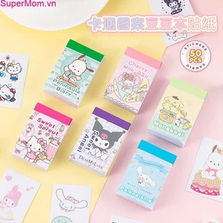 SANRIO 50 Cái✨Ba Lô Sanrioo Kiểu Dáng Đơn Giản Xinh Xắn✨Sticker Dán Trang Trí Sổ Tay mini Hình cinnamoroll kuromi my melody girl