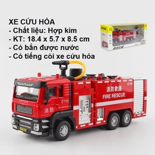 Xe ô tô đồ chơi trẻ em cỡ lớn cho bé trai mô hình cứu hỏa, cần cẩu, trộn bê tông, chở rác, cứu hộ, quà tặng sinh nh