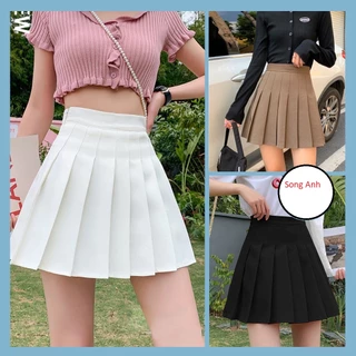 Chân Váy xếp ly Tenis Lưng Cao Kiểu Tennis Skirt Chất Tuyết Mưa dáng váy ngắn có quần trong phong cách trẻ trung