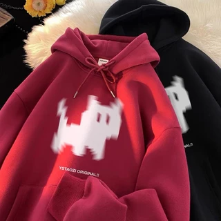 Shoptienich123kpop Áo hoodie cặp đôi nam nữ  Form Rộng Tay Bồng Nam Nữ Unisex In Hình YSTAOZI,áo nỉ đôi dày dặn có mũ tr