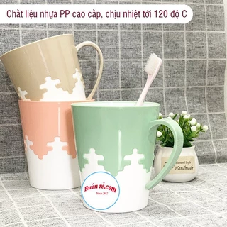 Cốc ly nhựa 2 màu Việt Nhật, cốc ca uống nước, đánh răng có quai cầm