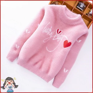 Áo Sweater Lông Chồn Dày Dặn Thời Trang Thu Đông 2022 Dành Cho Bé Gái