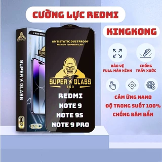 Kính cường lực Redmi Note 9s / Note 9 Pro Kingkong full màn | Miếng dán bảo vệ màn hình cho Xiaomi | JULYCASE