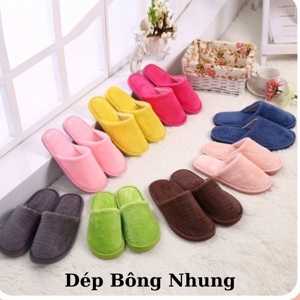 Dép Bông Giữ Ấm Chân Đi Trong Nhà Giá Rẻ, Dép Đi Mùa Đông Siêu Ấm Chân Hàng Loại 1 Freesize Gửi Ngẫu Nhiên Màu