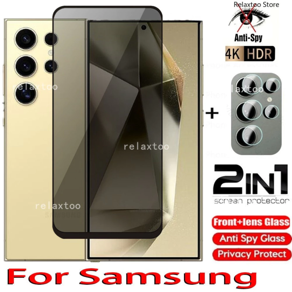 Kính Cường Lực 2 Trong 1 Bảo Vệ Màn Hình Samsung Galaxy S24 S23 S22 S21 Ultra Plus FE S24Ultra S24 + S24Plus S23Ultra S23 + S22 + S23FE S22Ultra S21 + S21Ultra 5G