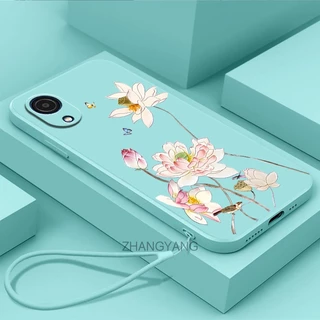 ốp lưng oppo a17k Ốp Điện Thoại tpu Viền Thẳng Chống Rơi Thời Trang Và Xinh Xắn Kèm Dây Đeo Cho oppo a17k