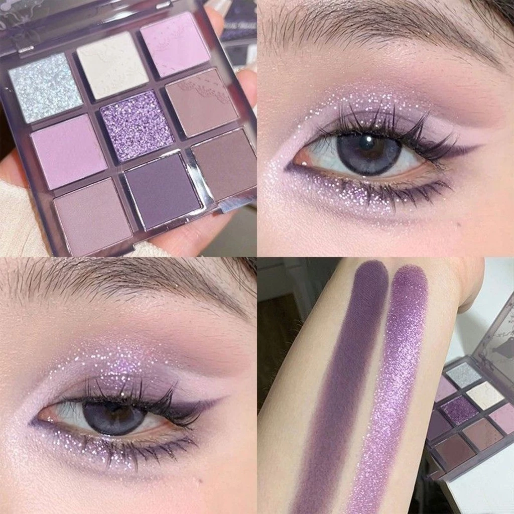 Vog Dream Girl Eyeshadow Palette Punk Khói Tím Ren Shimmer Matte Highlights Cool Tone Eye Shadow Hàn Quốc Trang Điểm Nữ Mỹ Phẩm