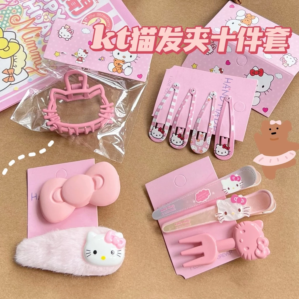 Hellokitty set 10 Kẹp Tóc Hình Hello Kitty Dễ Thương Cho Bé Gái