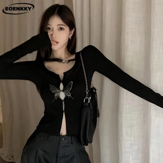  EOENKKY Áo Len áo khoác cardigan thời trang Cổ điển Comfortable Stylish WMY23A0MJ3 42Z231018