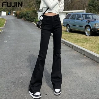 FUJIN quần ống rộng quần nữ jean Cổ điển Korean Fashion phổ biến WNK2300HI3 45Z231109