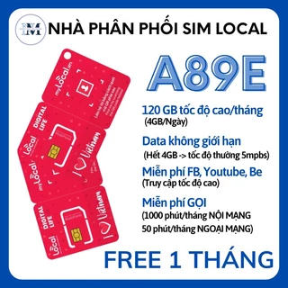 Sim 4G Mobifone Local A68S - A89E , Sky59 Tỷ GB - Data KHÔNG GIỚI HẠN - Phút gọi miễn phí