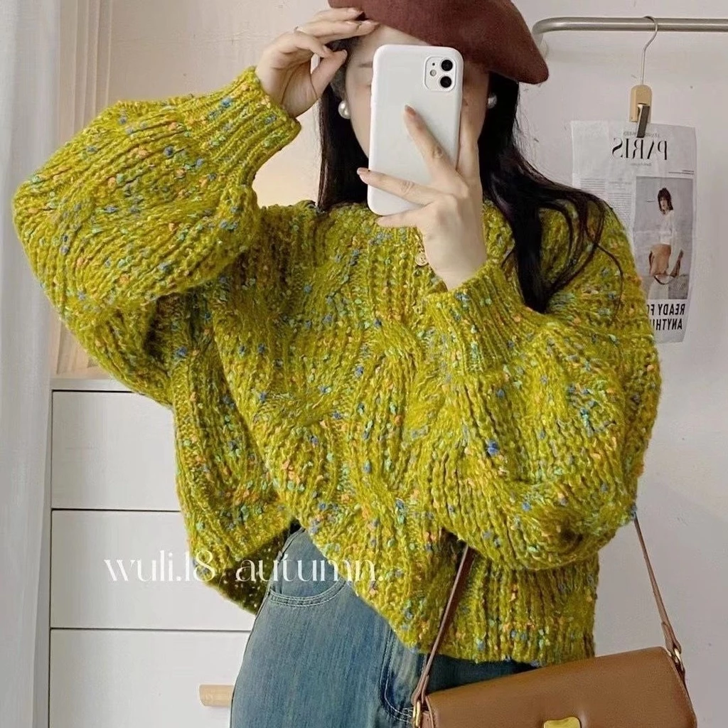 Áo sweater In Họa Tiết Thời Trang retro Trẻ Trung Cho Nữ Kiểu Hàn Quốc