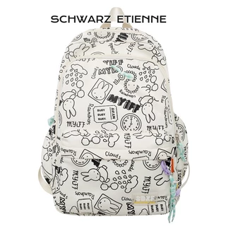 Schwarz etienne Ba Lô canvas Đi Học Sức Chứa Lớn Đa Năng Phong Cách graffiti Dễ Thương