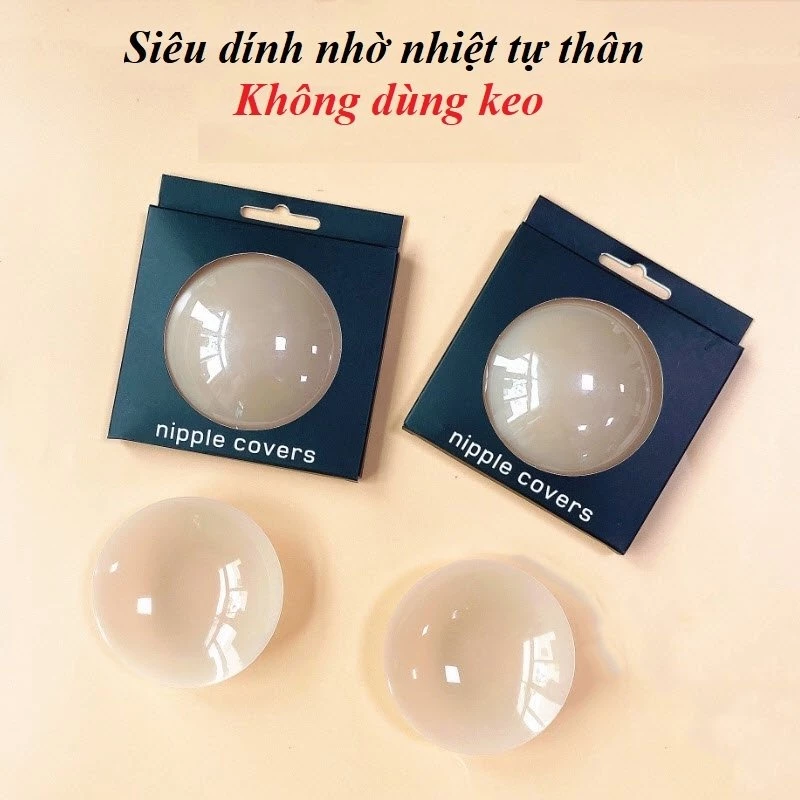 [Sẵn] Set 2 Miếng Dán Ngực Silicon Nhiệt Tự Thân Từ Tính Không Keo Siêu Mỏng Siêu Dính (SX4M)