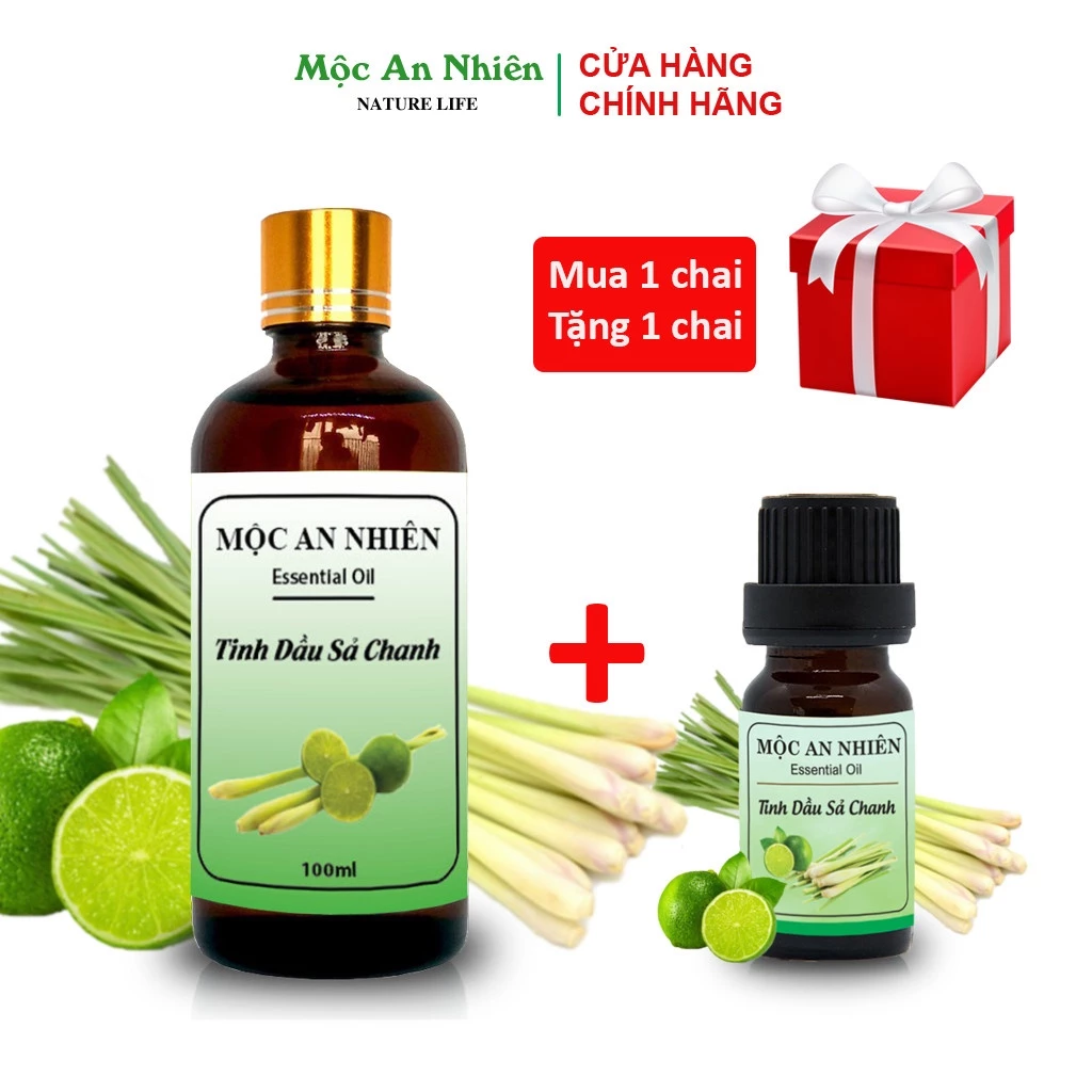 [Quà tặng] Tinh Dầu Sả Chanh Nguyên Chất [100ml] - Mộc An Nhiên. Khử mùi, lọc không khí, kháng khuẩn...