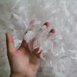 1m Dây Vải organza Trắng Trang Trí Váy Cưới