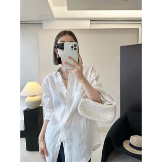 Áo Khoác Cardigan Chống Nắng Hai Màu Bằng Vải Lanh Cotton Dáng Rộng Thời Trang Mùa Hè Thu Dành Cho Bạn Nữ