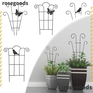 Rosegoods1 Giá Đỡ Chậu Cây Leo Bằng Kim Loại Hình Bướm Màu Đen Sáng Tạo Hỗ Trợ Trong Nhà