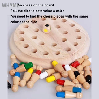WHYME Que ghép màu Cờ vua Phát triển trí thông minh Trò chơi cờ nhớ bằng gỗ cho trẻ em