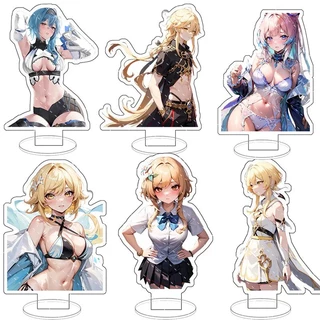 Mô hình Standee Anime Genshin Impact Lumine Aether nn Sangonomiya Kokomi Eula Phụ kiện trang trí để bàn góc học tập