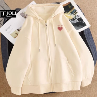 Áo Hoodie Zip, Áo Khoác Nam Nữ Unisex   Mã Love Art Chất Nỉ Bông Form Rộng Mũ 2 Lớp