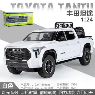 Toyota Model 1: 24 Toyota Tundra Xe Tải Mô Hình Xe Bán Tải Địa Hình Âm Thanh & Ánh Sáng Kéo Lại Đồ Chơi Ô Tô Mô Hình Hợp Kim Đồ Nội Thất Ô Tô Bộ Sưu Tập