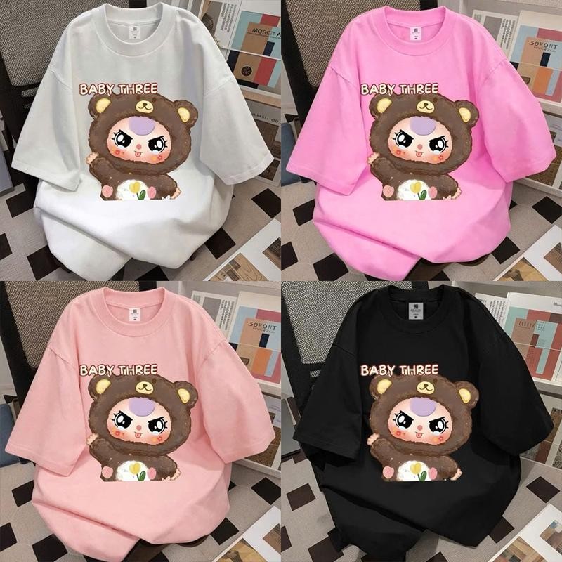 Áo thun trẻ em cotton in hình BABY THREE có big size 60kg thời trang trẻ em MOONBE áo phông V1